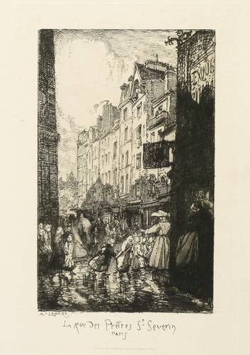 Lepere, Auguste -  -  - La Rue des Pretres St. Severin Paris