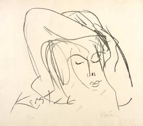 Schmidt-Kirstein, Helmut -  -  - Mädchen mit über den Kopf gebeugtem Arm