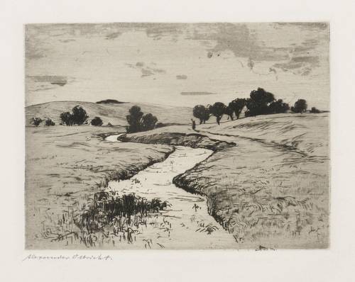 Olbricht, Alexander -  -  - Landschaft mit Bach (Bachlauf)