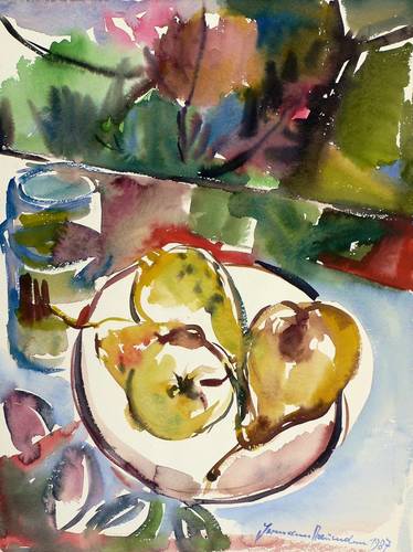 Naumann, Hermann -  -  - Stillleben mit Birnen