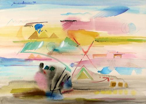 Naumann, Hermann -  -  - Früher Morgen an der Elbe