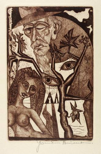 Naumann, Hermann - Meine jüdischen Augen - Meine jüdischen Augen - Alter Mann, Baum und Frauenakt