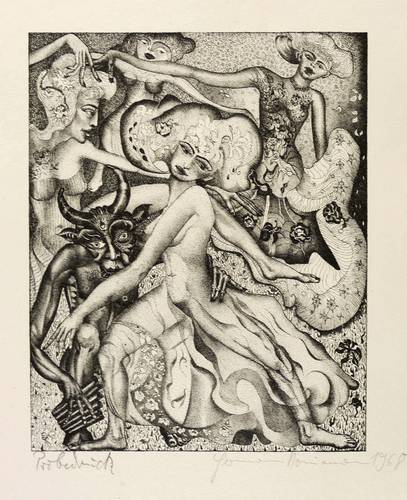 Naumann, Hermann - Soledades (Luis de Gongora) - Soledades (Luis de Gongora) - Nymphenreigen mit Satyr