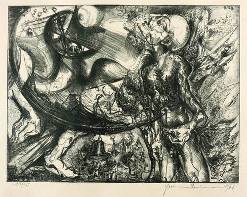 Naumann, Hermann -  -  - Eine Bergnacht (Max Herrmann Neiße)