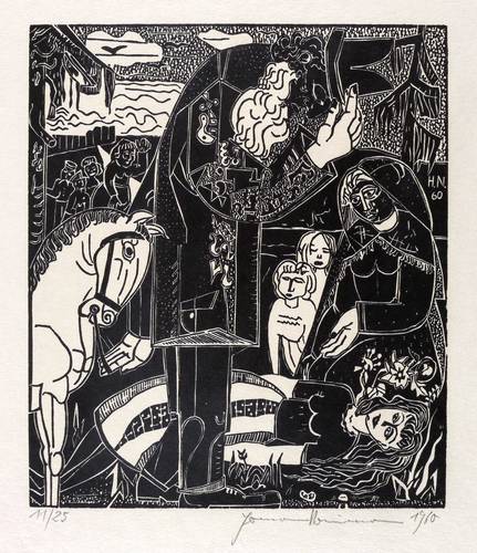 Naumann, Hermann - Tewje der Milchmann (Scholem Alejchem) - Tewje der Milchmann (Scholem Alejchem) - Ohne Titel (Mann mit Pferd und liegendes Mädchen)