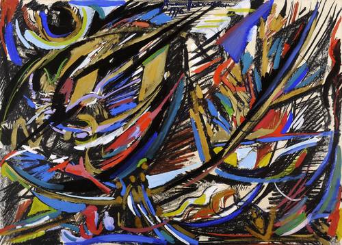 Naumann, Hermann -  -  - Ohne Titel (Kosmische Schwünge)