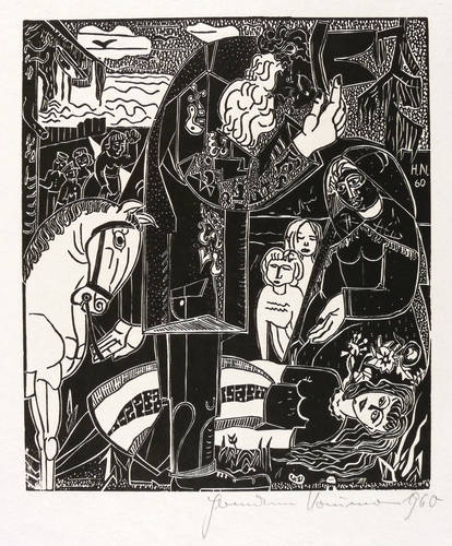 Naumann, Hermann - Tewje der Milchmann (Scholem Alejchem) - Tewje der Milchmann (Scholem Alejchem) - Ohne Titel (Mann mit Pferd und liegendes Mädchen)