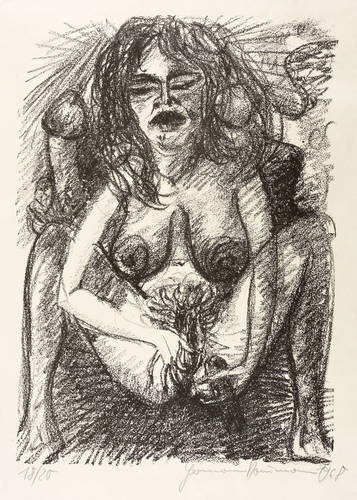 Naumann, Hermann -  -  - Akt mit Dildo