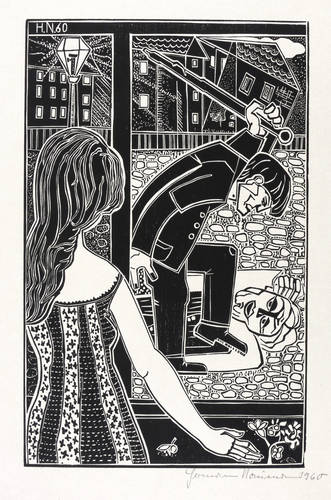 Naumann, Hermann -  -  - Ohne Titel (Nächtlicher Überfall)