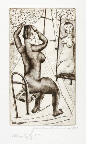 Naumann, Hermann -  -  - Akt vor Spiegel