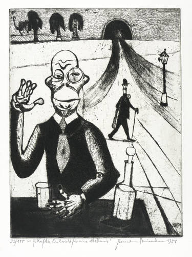 Naumann, Hermann - Grafik zu Franz Kafka - Grafik zu Franz Kafka - Ein Bericht für eine Akademie