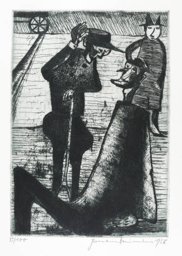 Naumann, Hermann - Grafik zu Franz Kafka - Grafik zu Franz Kafka - Ein Hungerkünstler