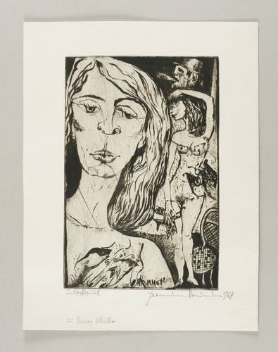 Naumann, Hermann -  -  - Frauenbüste mit erotischen Motiven (Henry Miller)