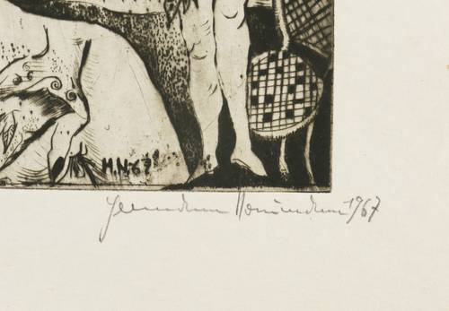 Naumann, Hermann -  -  - Frauenbüste mit erotischen Motiven (Henry Miller)