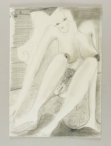Naumann, Hermann -  -  - Sitzender Akt