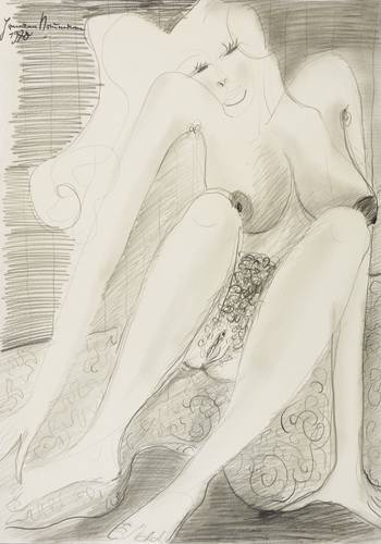 Naumann, Hermann -  -  - Sitzender Akt