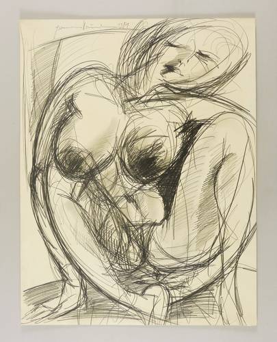 Naumann, Hermann -  -  - Kauernder Akt