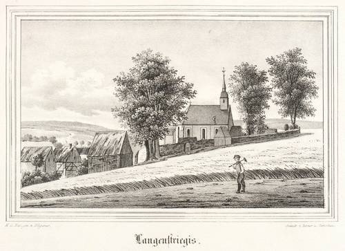 Langenstriegis (Frankenberg) - Teilansicht mit Kirche - Teilansicht mit Kirche - Langenstriegis