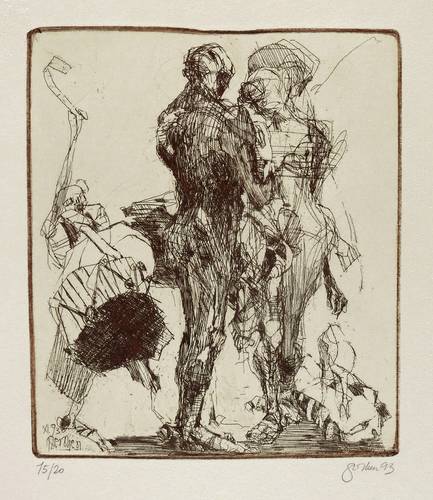 Perthen, Christine -  -  - Liebespaar mit Trommler (II)