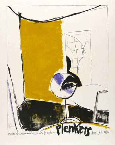 Plenkers, Stefan - Ausstellungsplakat Leonhardi-Museum Dresden - Ausstellungsplakat Leonhardi-Museum Dresden - Ohne Titel (Interieur mit Kugelaschenbecher)