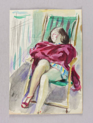 Pukall, Egon -  -  - Schlafende im Liegestuhl