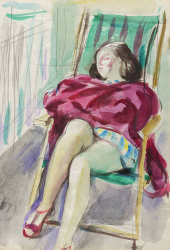 Pukall, Egon -  -  - Schlafende im Liegestuhl