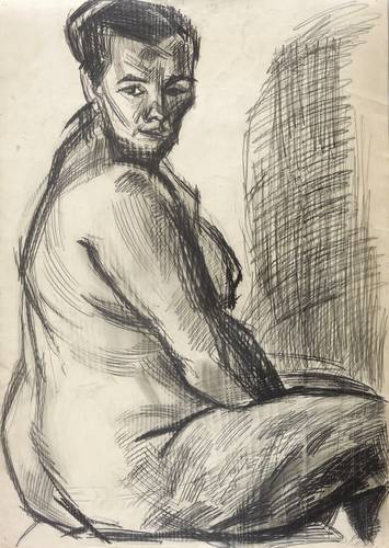 Querner, Curt -  -  - Der Berg (Weib nackt)