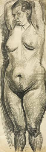 Querner, Curt -  -  - Weiblicher Akt (Bäuerin nackt)