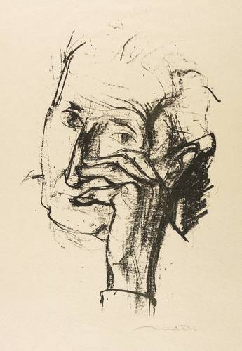 Richter, Hans Theo -  -  - Kopf der Mutter des Künstlers, mit linker Hand (Mutterbildnis IV)