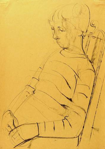 Richter, Hans Theo -  -  - Kleines Mädchen auf einem Stuhl