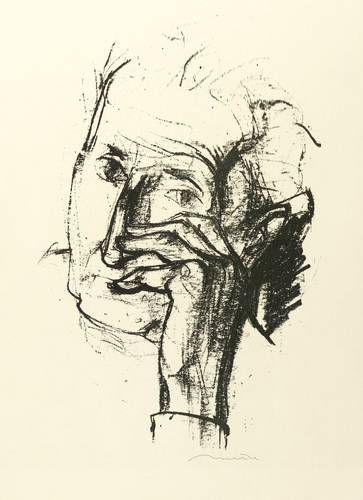 Richter, Hans Theo -  -  - Kopf der Mutter des Künstlers, mit linker Hand (Mutterbildnis IV)