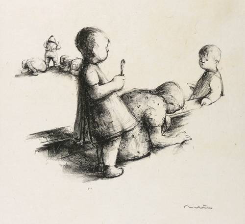 Richter, Hans Theo - Kinderspielplatz - Kinderspielplatz - Zwei Dreiergruppen