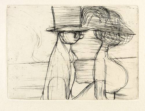 Richter, Hans Theo - Kinderfastnacht - Kinderfastnacht - Zwei Masken als Paar, nach rechts