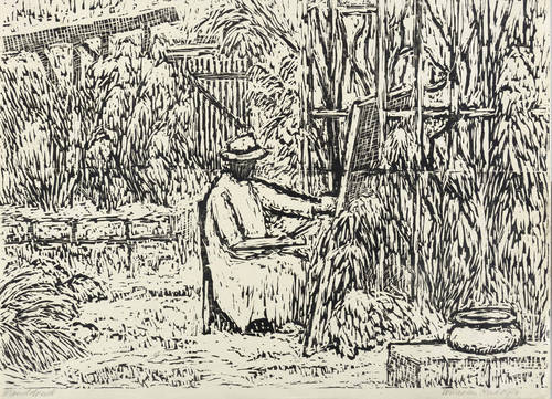 Rudolph, Wilhelm -  -  - Der Maler im Garten