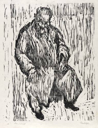 Rudolph, Wilhelm -  -  - Sitzender Alter im Mantel