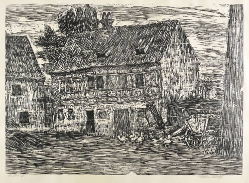Rudolph, Wilhelm -  -  - Bauernhof mit Hühnerschar