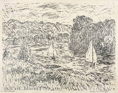 Rudolph, Wilhelm -  -  - Boote auf der Elbe (Pillnitzer Elbinsel)