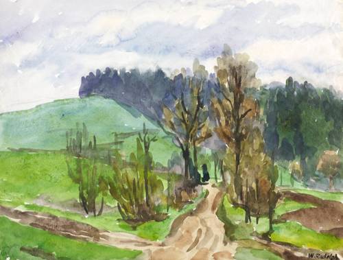 Rudolph, Wilhelm -  -  - Feldweg am Wald
