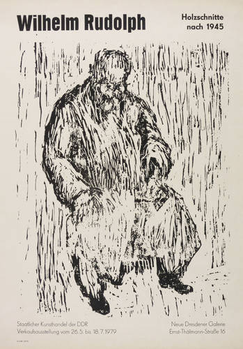 Rudolph, Wilhelm - Ausstellungsplakat Neue Dresdener Galerie - Ausstellungsplakat Neue Dresdener Galerie - Sitzender Alter im Mantel