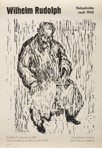 Rudolph, Wilhelm - Ausstellungsplakat Neue Dresdener Galerie - Ausstellungsplakat Neue Dresdener Galerie - Sitzender Alter im Mantel