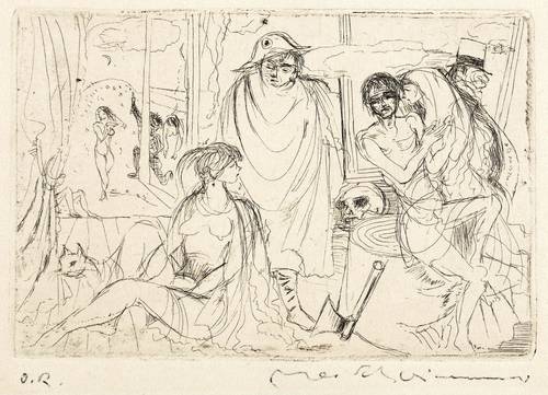 Schwimmer, Max -  -  - Männer und Mädchen, Beil und Totenkopf (Maskerade)