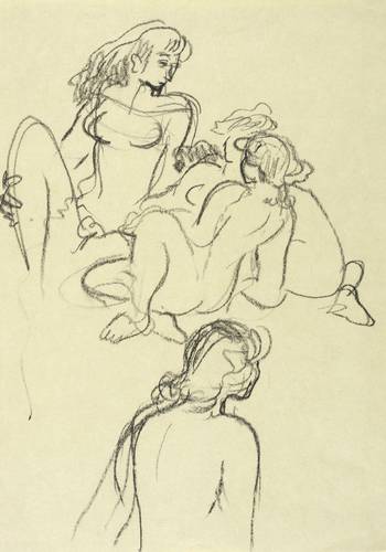 Schwimmer, Max -  -  - Weibliche Akte (Skizzenblatt)