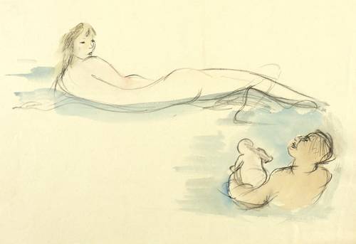 Schwimmer, Max -  -  - Familie beim Baden