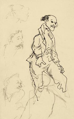 Schwimmer, Max -  -  - Karikatur und Kopfstudien