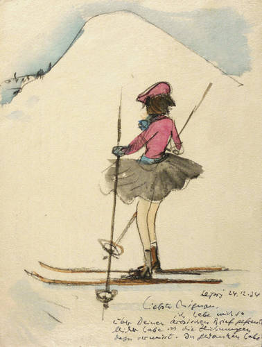 Schwimmer, Max -  -  - Mädchen beim Skifahren