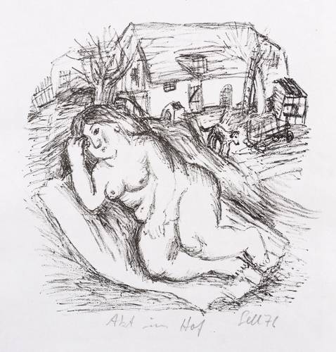Sell, Lothar -  -  - Akt im Hof