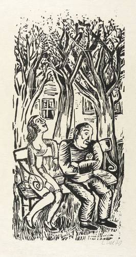 Sell, Lothar -  -  - Paar auf der Parkbank (Erwin Strittmatter)