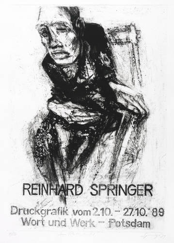 Springer, Reinhard - Ausstellungsplakat Wort und Werk Potsdam - Ausstellungsplakat Wort und Werk Potsdam - Im Rollstuhl