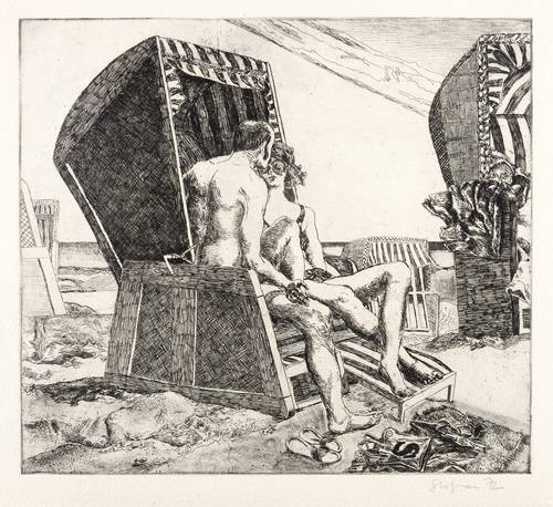 Stelzmann, Volker -  -  - Strand VII (Paar im Strandkorb)