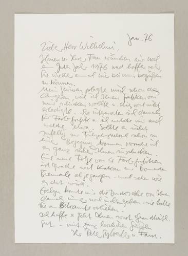Sylvester, Peter -  -  - Brief an Christoph Wilhelmi